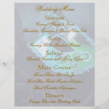 Insecte turquoise de menu de mariage de boule de m prospectus