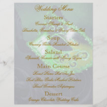 Insecte vert de menu de mariage de boule de mascar prospectus