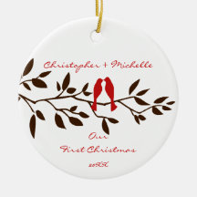 Inséparables notre premier ornement de Noël