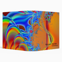 Inside I · Fractal Art · Blue & Orange 3 Ring Binder