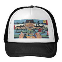 Inside Kameido Tenmangu shrine by Ando, Hiroshige Trucker Hat