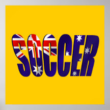 Insigne australien de drapeau du football posters
