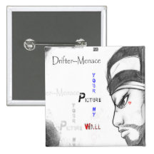 Insigne de Pêcheur-Menace (votre image mon mur) (2 Badges Avec Agrafe