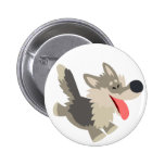 Insigne espiègle mignon de bouton de loup de bande boutons publicitaires