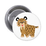 Insigne heureux mignon de bouton de Smilodon de ba boutons publicitaires