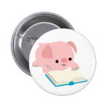 Insigne mignon de bouton de porcelet de lecture de