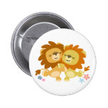 Insigne mignon de bouton de tango de deux lions de boutons publicitaires