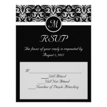 Insignes grands noirs épousant RSVP assorti Faire-part Personnalisables