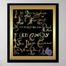 Inspiration in Gold on black Print