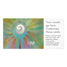 Inspirational art colourful fun modern hope love customized photo card