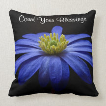 Inspirational Blue Flower American MoJo Pillows