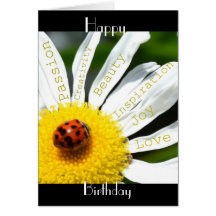 Inspirational Daisy Flower Birthday Card