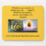 Inspirational Quote Goethe yellow mug Mousepads