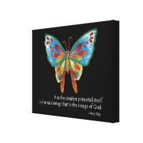 Inspirational Quote with Butterfly Canvas Print