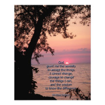 Inspirational Serenity Prayer Sunset Photo
