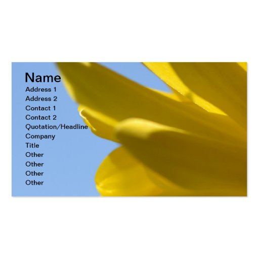 Inspirational Yellow Flower Business Card