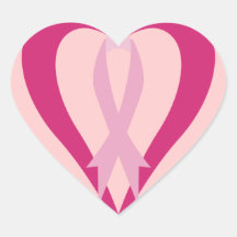Inspired Pink Ribbon Heart Sticker