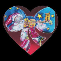 INSPIRED SANTA CHRISTMAS BOW HEART stickers