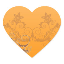 Inspiring brown floral on orange background sticker