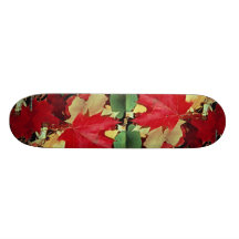 Inspiring colourful maple leaves skate board deck