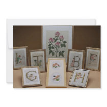 Inspiring Embroidered initials in frames Custom Announcements