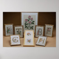Inspiring Embroidered initials in frames Print