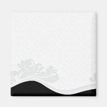 Inspiring Grey floral and damask pattern Magnet
