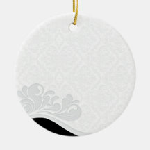 Inspiring Grey floral and damask pattern Christmas Ornament