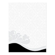 Inspiring Grey floral and damask pattern Postcards