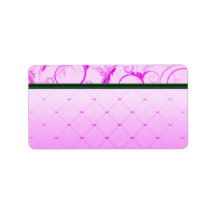 Inspiring pinkish swirls and stripped pattern custom address label