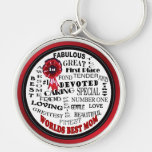 Inspiring Word Collage Worlds Best Mom Key Ring Key Chain