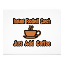 Instant Football Coach...Just Add Coffee Custom Invitation