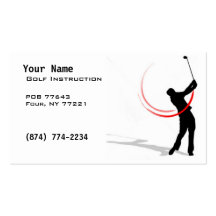 Instruction de golf carte de visite