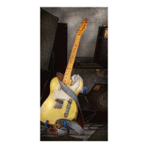 Instrument - Guitar - Playing in a band Custom Photo Card