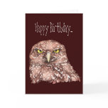 Insulting Age Women Birthday Card Burrowing Owl