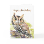 Insulting Cute Owl, Funny Bird,  Birthday Card
