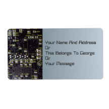 Integrated Circuit Board Name Gift Tag Bookplate Personalized Shipping Label