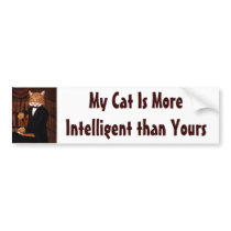 Intelligent Cat Bumper Stickers