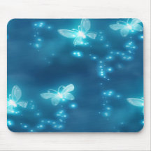 Intense Blue, Glitter and Butterflies Mouse Pads