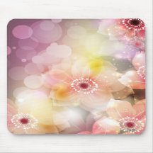 Intense Pink Flowers Mouse Pads