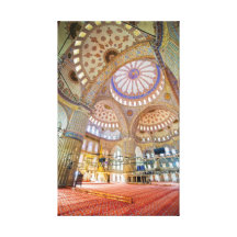 Intérieur bleu de mosquée à Istanbul Toiles Tendues