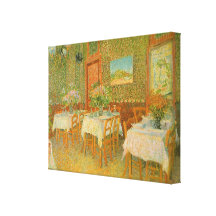Intérieur d'un restaurant par Vincent van Gogh Toile Tendue Sur Châssis