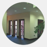 Interior architectural view round stickers