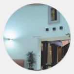 Interior architectural view round stickers