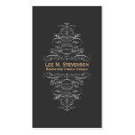 Interior Designer Ornate Swirl Motif Black Business Card Templates