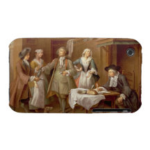 Interior of a Kitchen with Figures Tasting Wine iPhone 3 Case