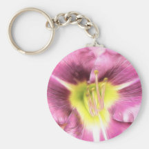 Interior Of A Ruffled Mauve Daylily Key Chain