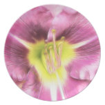 Interior Of A Ruffled Mauve Daylily Party Plates