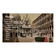Interior of the Doges' Palace, with the Giant's St Business Card Template