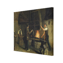 Interior of the Forge, 1837 Stretched Canvas Print